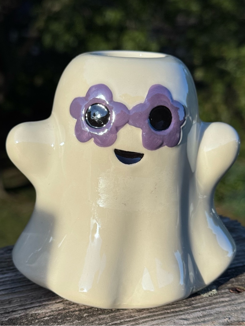 👻 Bundle NWT New Iridescent Groovy Ghost Decorative Mini Vase & Wine Cover
